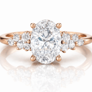 טבעת פרחים יהלום אובל